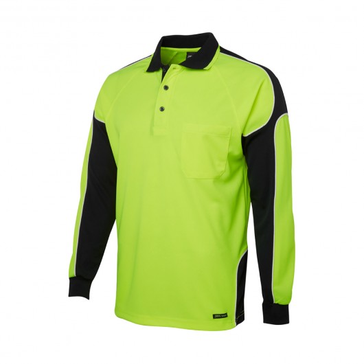 Gunna Hi Vis Long Sleeve Polo Shirts Angle